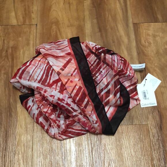 Calvin Klein Silk Chiffon Scarf in Rose Quartz - Picture 2 of 8